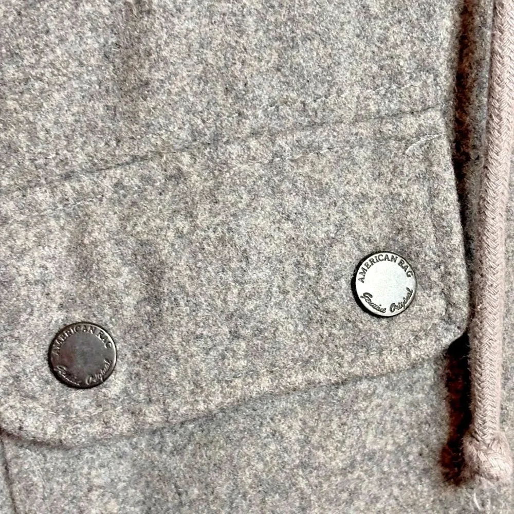 American Rag CIE 1984 Wool Blend Hooded Jacket Mens Large Gray Full Zip Coat